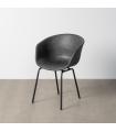 Black metal / faux leather chair 59 x 50.5 x 81.5 cm