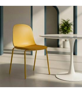 SILLA AMARILLO PP-METAL INTERIOR 46 X 51 X 85 CM