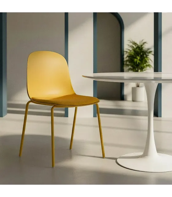 SILLA AMARILLO PP-METAL INTERIOR 46 X 51 X 85 CM