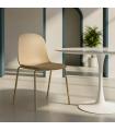 Khaki Fabric and Metal Chair 46 x 51 x 85 cm