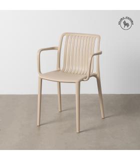 SILLA BEIGE POLIPROPILENO EXTERIOR 53 X 50 X 77,50 CM