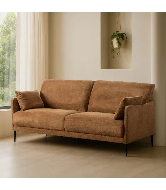 SOFÁ MARRÓN TEJIDO SALÓN 191 X 80 X 88 CM