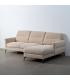 SOFÁ CHAISE LONGUE CREMA TEJIDO SALÓN 238 X 160 X 87,50 CM