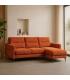 SOFÁ CHAISE LONGUE TERRACOTA TEJIDO 238 X 160 X 87,50 CM