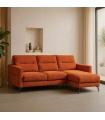SOFÁ CHAISE LONGUE TERRACOTA TEJIDO 238 X 160 X 87,50 CM