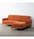 SOFÁ CHAISE LONGUE TERRACOTA TEJIDO 238 X 160 X 87,50 CM