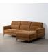 SOFÁ CHAISE LONGUE MARRÓN TEJIDO SALÓN 238 X 160 X 87,50 CM