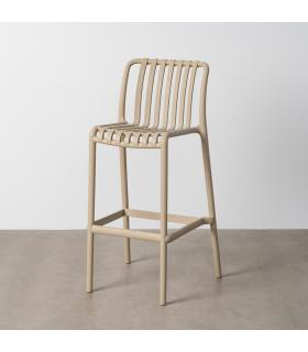 TABURETE BEIGE POLIPROPILENO EXTERIOR 51 X 50 X 102 CM