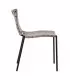 Cadeira de metal bege-preto / pele 44,50 x 51 x 77 cm