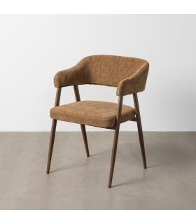 SILLA MARRÓN TEJIDO-METAL CONTRACT 56 X 60 X 81 CM