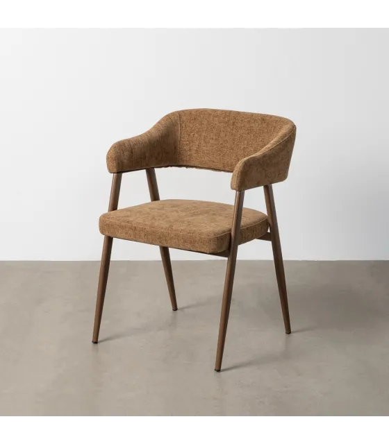 SILLA MARRÓN TEJIDO-METAL CONTRACT 56 X 60 X 81 CM