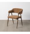 Brown fabric-metal contract chair 56 x 60 x 81 cm