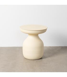 MESITA BLANCO ROTO ACERO 46 X 46 X 51 CM