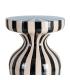 MESA AUXILIAR RAYAS BLANCO-NEGRO METAL 38 X 38 X 47 CM