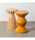 MESA AUXILIAR RAYAS MOSTAZA METAL 33 X 33 X 48 CM