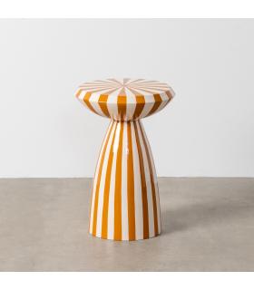 MESA AUXILIAR RAYAS MOSTAZA METAL 33 X 33 X 48 CM