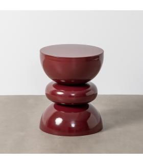 MESA AUXILIAR BURDEOS METAL DECORACIÓN 38 X 38 X 47 CM