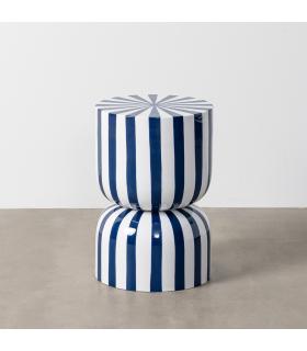 MESA AUXILIAR RAYAS AZUL METAL 32 X 32 X 47 CM