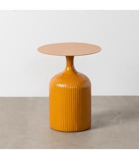 MESA AUXILIAR MOSTAZA METAL DECORACIÓN 38 X 38 X 48 CM