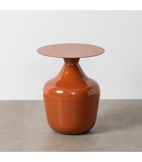 MESA AUXILIAR TERRACOTA METAL DECORACIÓN 38 X 38 X 47 CM