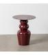 MESA AUXILIAR BURDEOS METAL DECORACIÓN 38 X 38 X 46 CM