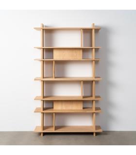 ESTANTERÍA NATURAL MADERA DE CAUCHO 120 X 38 X 203 CM