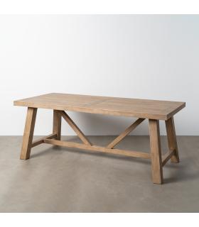 MESA COMEDOR NATURAL MADERA DE CAUCHO 200 X 90 X 77,50 CM