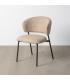 SILLA JASPEADO BEIGE-MARRÓN TEJIDO-METAL 57 X 60 X 81 CM
