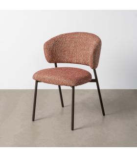 SILLA JASPEADO ROJO TEJIDO-METAL 57 X 60 X 81 CM