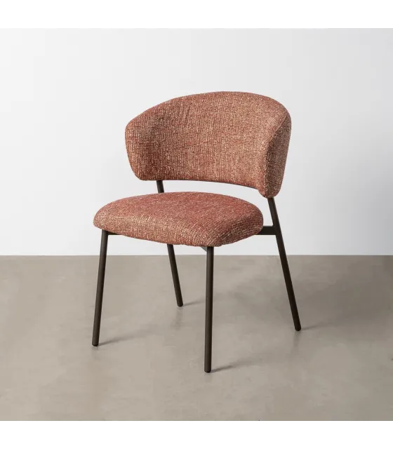 SILLA JASPEADO ROJO TEJIDO-METAL 57 X 60 X 81 CM