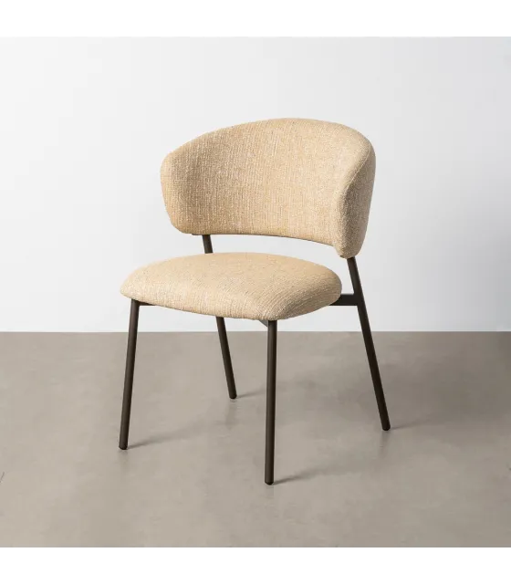 SILLA JASPEADO MOSTAZA TEJIDO-METAL 57 X 60 X 81 CM