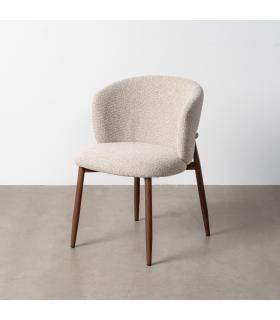 SILLA JASPEADO BEIGE TEJIDO-METAL 57 X 59 X 81 CM
