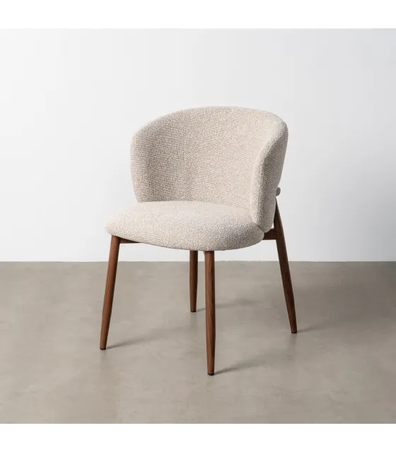 SILLA JASPEADO BEIGE TEJIDO-METAL 57 X 59 X 81 CM