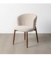 Beige Mottled Fabric and Metal Chair 57 x 59 x 81 cm