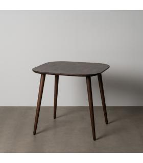 MESA MARRÓN OSCURO MADERA DE MANGO 80 X 80 X 75 CM