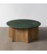 MESA CENTRO NATURAL-VERDE MADERA-MÁRMOL 97 X 97 X 41 CM