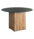 MESA COMEDOR NATURAL-VERDE MADERA-MÁRMOL 115 X 115 X 76 CM
