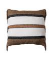 White-brown cotton/velvet cushion 50 x 50 cm