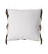 COJÍN BLANCO-MARRÓN ALGODÓN/TERCIOPELO 50 X 50 CM