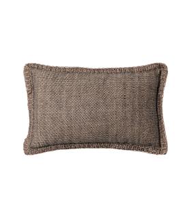 COJÍN MARRÓN ALGODÓN/TERCIOPELO 30 X 50 CM