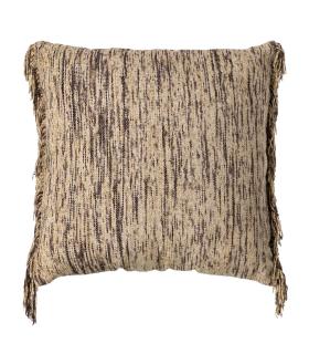 COJÍN BEIGE ALGODÓN/TERCIOPELO 50 X 50 CM