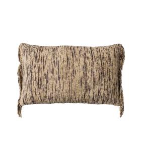 COJÍN BEIGE ALGODÓN/TERCIOPELO 30 X 50 CM