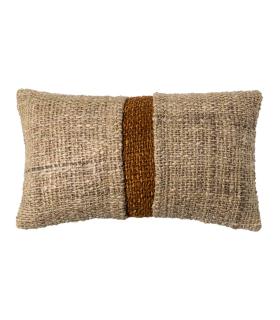 COJÍN BEIGE-OCRE VISCOSA-ALGODÓN 30 X 50 CM