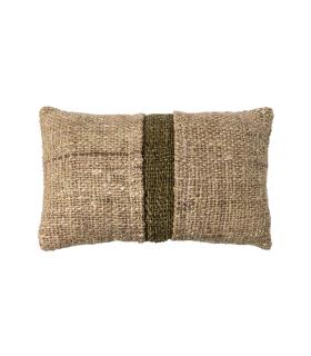 COJÍN BEIGE-VERDE VISCOSA-ALGODÓN 30 X 50 CM