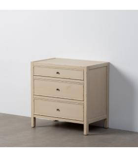 MESITA BLANCO ROZADO MADERA 65 X 40 X 65 CM