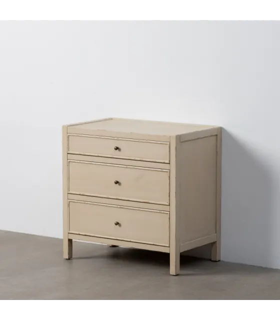 MESITA BLANCO ROZADO MADERA 65 X 40 X 65 CM