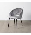 Grey fabric-metal contract chair 58 x 60 x 80.5 cm