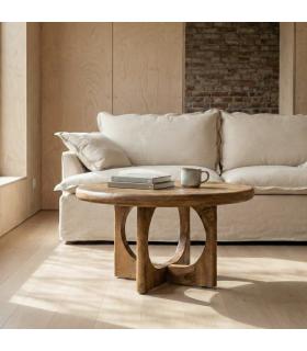 MESA CENTRO MIEL MADERA DE MANGO 77 X 77 X 41 CM