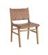 SILLA MARRÓN MADERA TECA-PIEL SALÓN 50 X 56 X 87 CM
