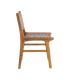 SILLA MARRÓN MADERA TECA-PIEL SALÓN 50 X 56 X 87 CM